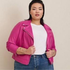 Torrid Fuchsia (pink) faux leather moto jacket size 2 (18/20)